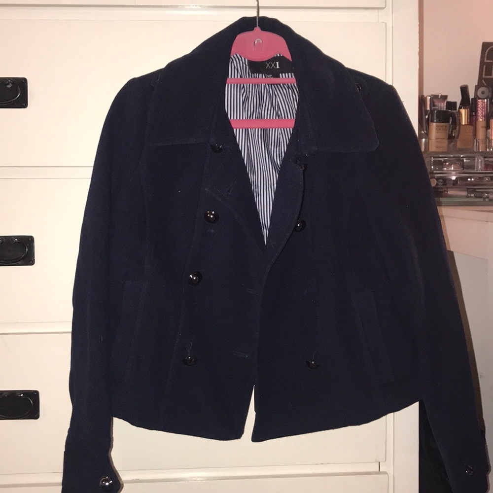 Forever 21 navy pea coat